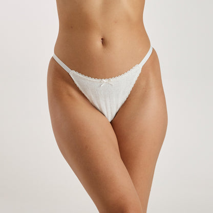 Culotte Triangle Brésilienne en Pointelle - Flocon d'Avoine Auralise