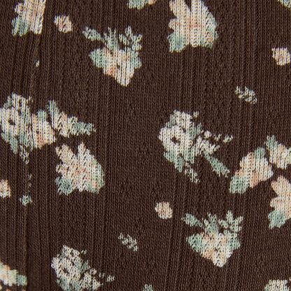 Culotte Triangle Brésilienne en Pointelle - Marron Floral Auralise