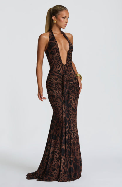 Rosetta Maxi Dress - Leopard Print Auralise